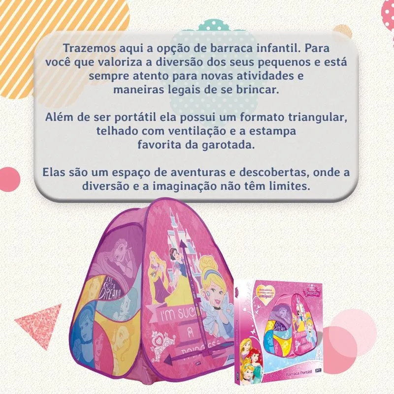 Barraca Cabana Casinha Criança Princesas Fácil Montagem