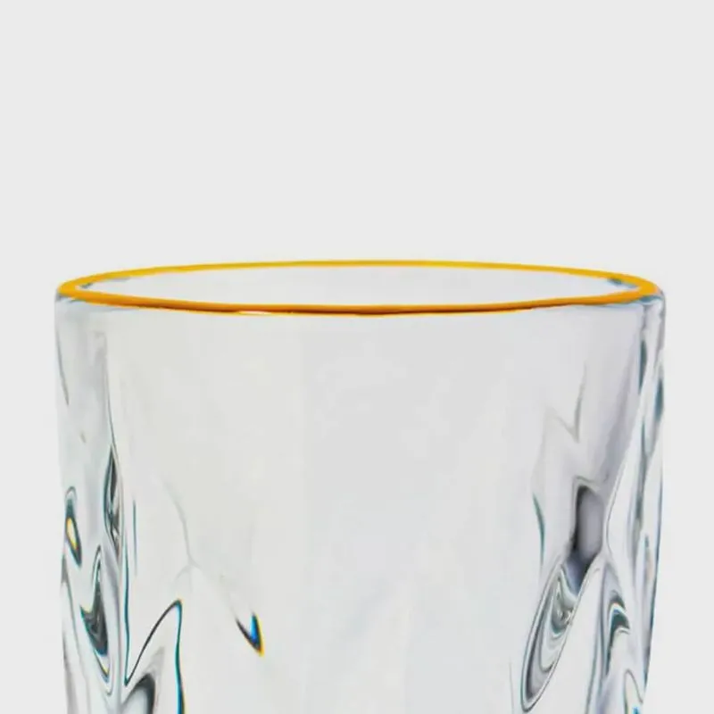 Jogo de Copos de Vidro Diamond Fio de Ouro 270ml 2 peças - Lyor