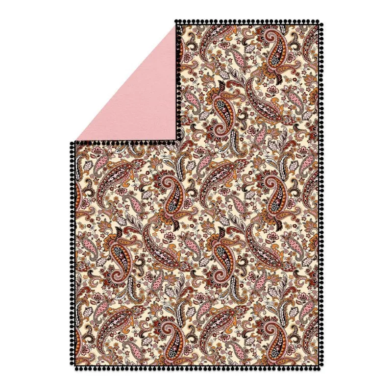 Canga Toalha Para Praia Piscina 140x100cm Paisley Rose - Camesa