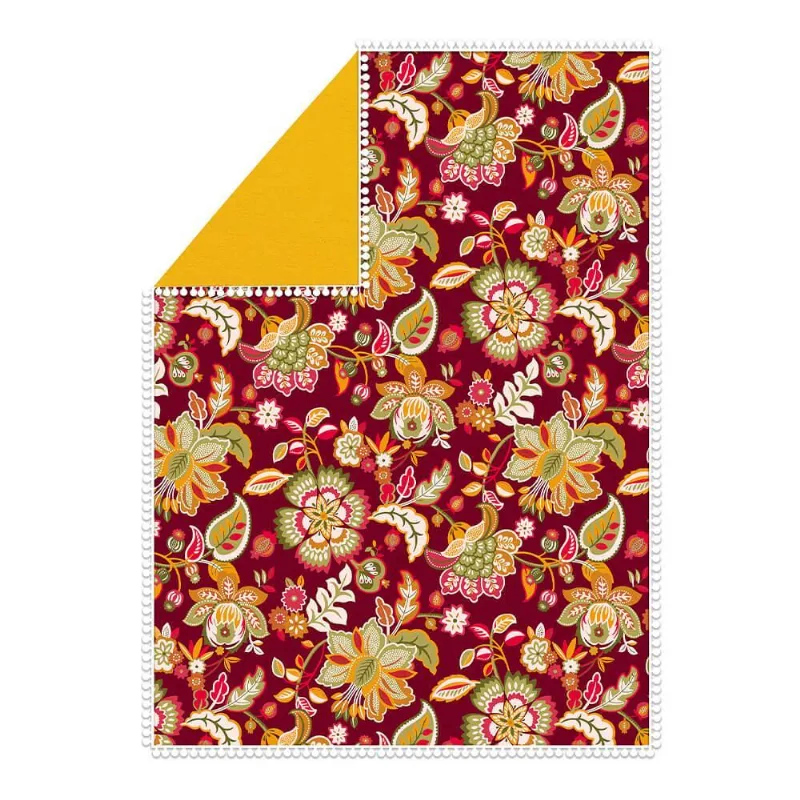 Canga Toalha Para Praia Piscina 140x100cm Chintz Vinho - Camesa