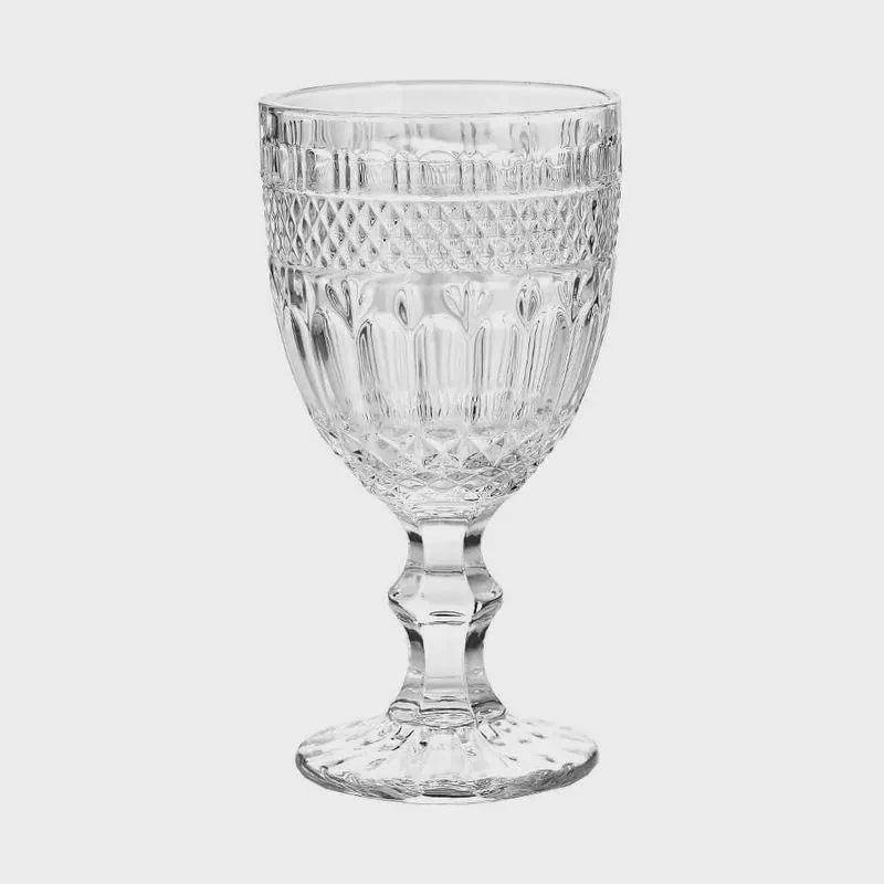 Taça de Vidro Barroco Transparente 350ml 1 peça - Casambiente