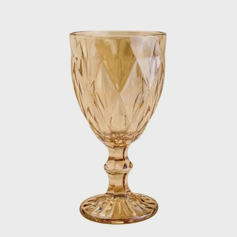 Taça de Vidro Diamond Âmbar Metalizado 325ml 1 peça - Lyor