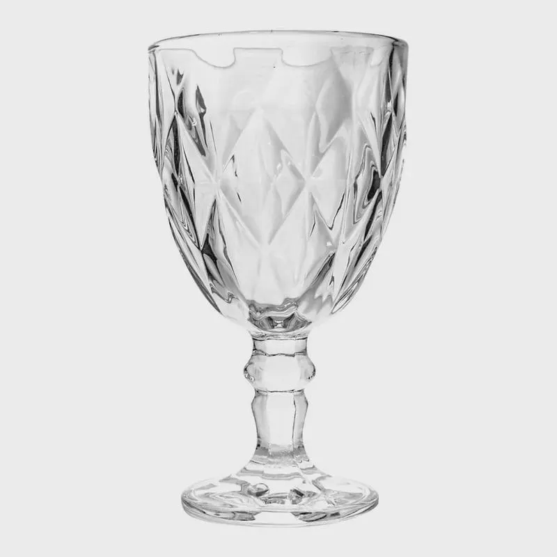 Taça de Vidro Diamond Transparente 320ml 1 peça - Hauskraft