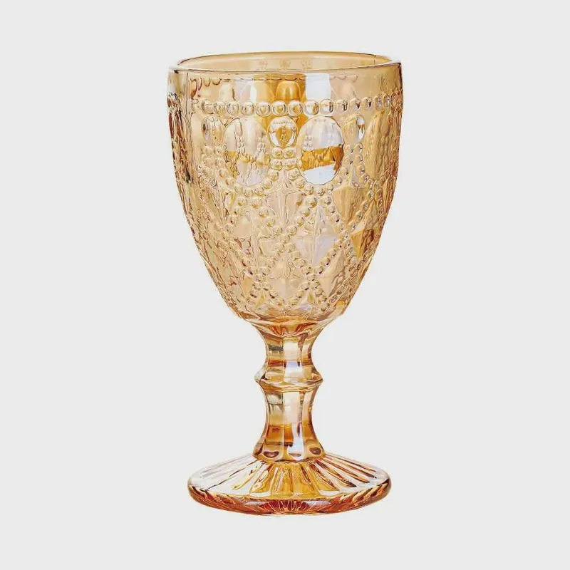 Taça de Vidro Royal Âmbar Espelhada 350ml 1 peça - Casambiente