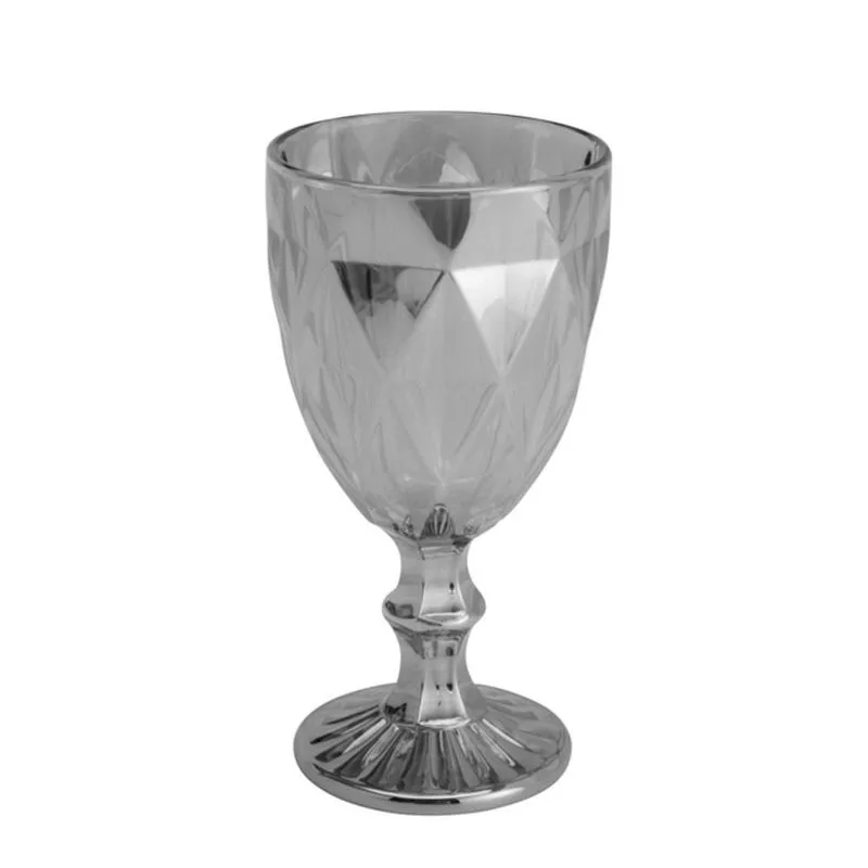 Taça Vidro Diamond Fumê Espelhado 325ml 1 Peça Lyor