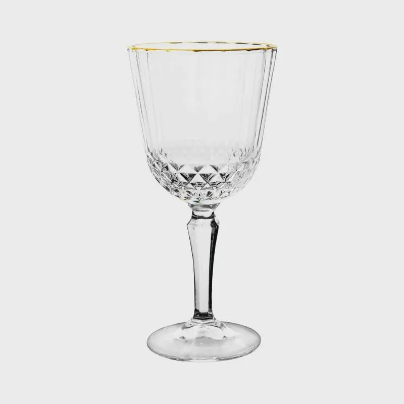 Taça de Vidro Classic Transparente Fio De Ouro 300ml 1 peça - Casambiente