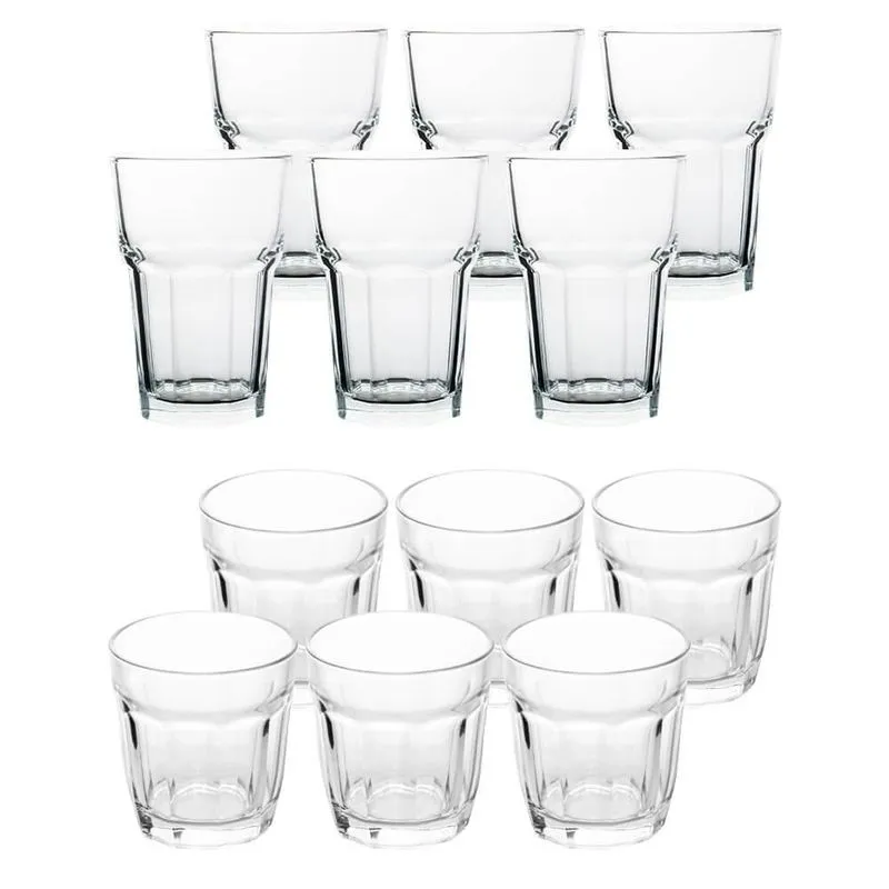 Jogo Copos Vidro Transparente Chicago Atlanta Long Drink E