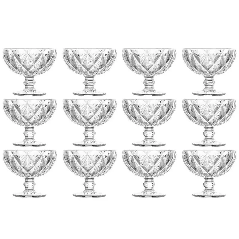 Taças Sobremesa Vidro Diamond 320ml 12 Peças Lehaví