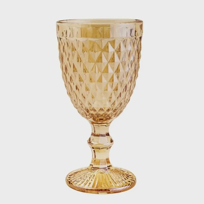Taça de Vidro Bico de Abacaxi Âmbar Metalizado 325ml 1 peça - Lyor