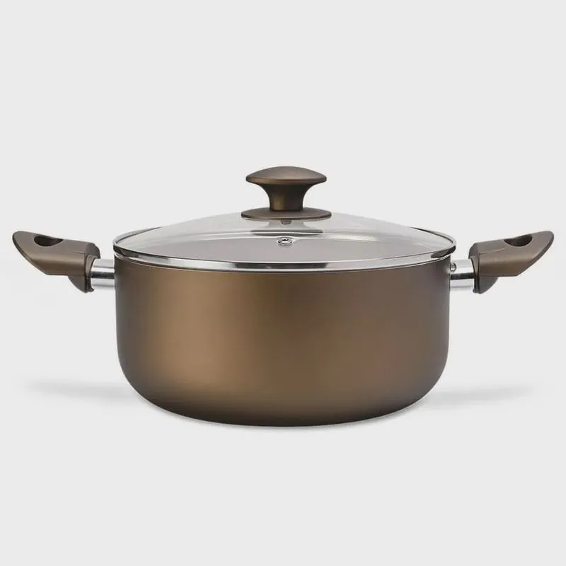 Caçarola Antiaderente Cerâmica Antares Marrom 22cm Brinox