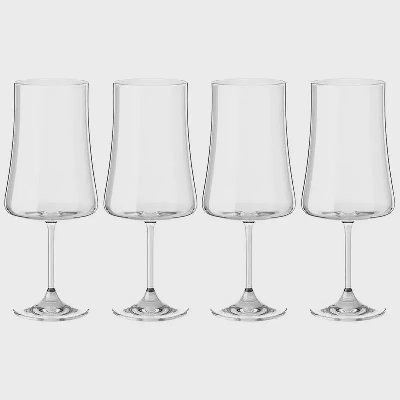 Taças de Vinho e Água Cristal 560ml Com Titânio Pleasure 4 peças - Haus Concept 56413/102-4