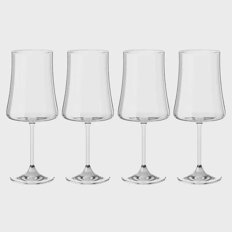 Taças de Vinho e Água Cristal 460ml Com Titânio Pleasure 4 peças - Haus Concept 56413/101-4