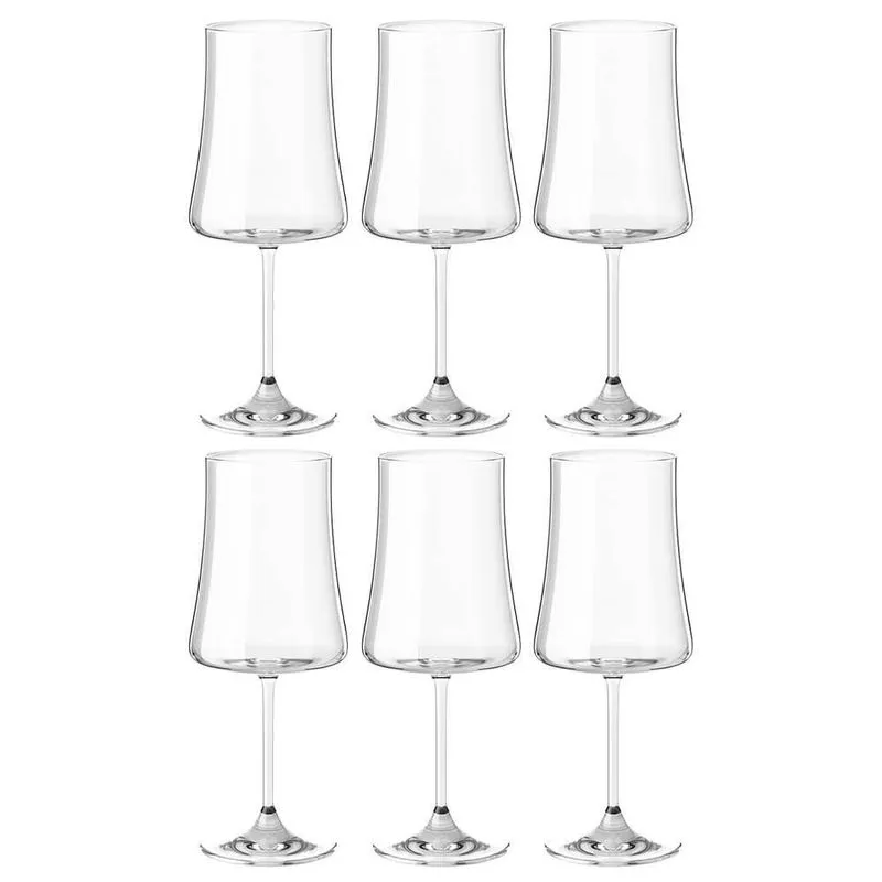 Taças de Vinho e Água Cristal 460ml Com Titânio Pleasure 6 peças - Haus Concept 56413/101-6