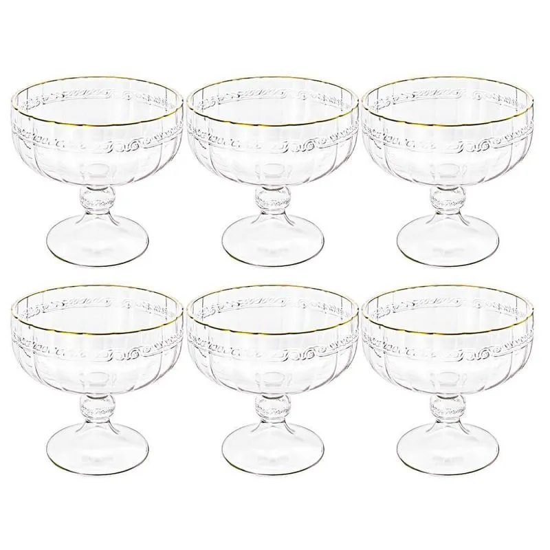 Taça de Sobremesa em Cristal Imperial Fio de Ouro 200mL 6 peças - Lyor