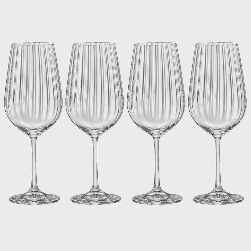 Taças de Vinho e Água Cristal 550ml Com Titânio Dream 4 peças - Haus Concept 56415/101-4