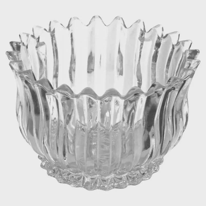 Petisqueira Vaso Centro de Mesa em Vidro Brasilia Transparente 900mL - City Glass