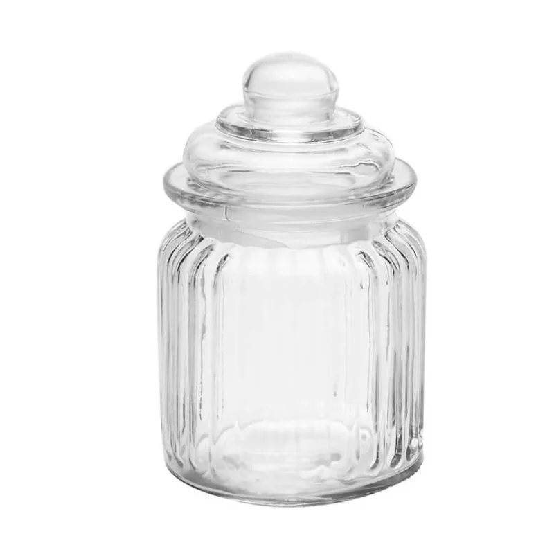 Pote Vidro Porta Mantimento Hermético 300ml Listras 1 Peça