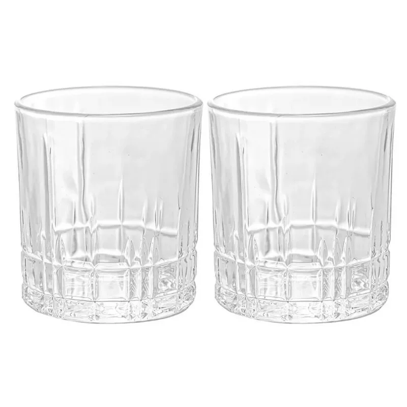 Jogo Copos Cristal Whisky Transparente Calcutá 330ml 2 Peças