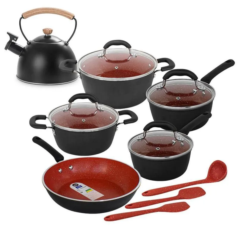 Jogo de Panelas de Indução Ceramic Life Select Premium e Chaleira com Apito 9 Peças - Brinox 4798/502 4875/116