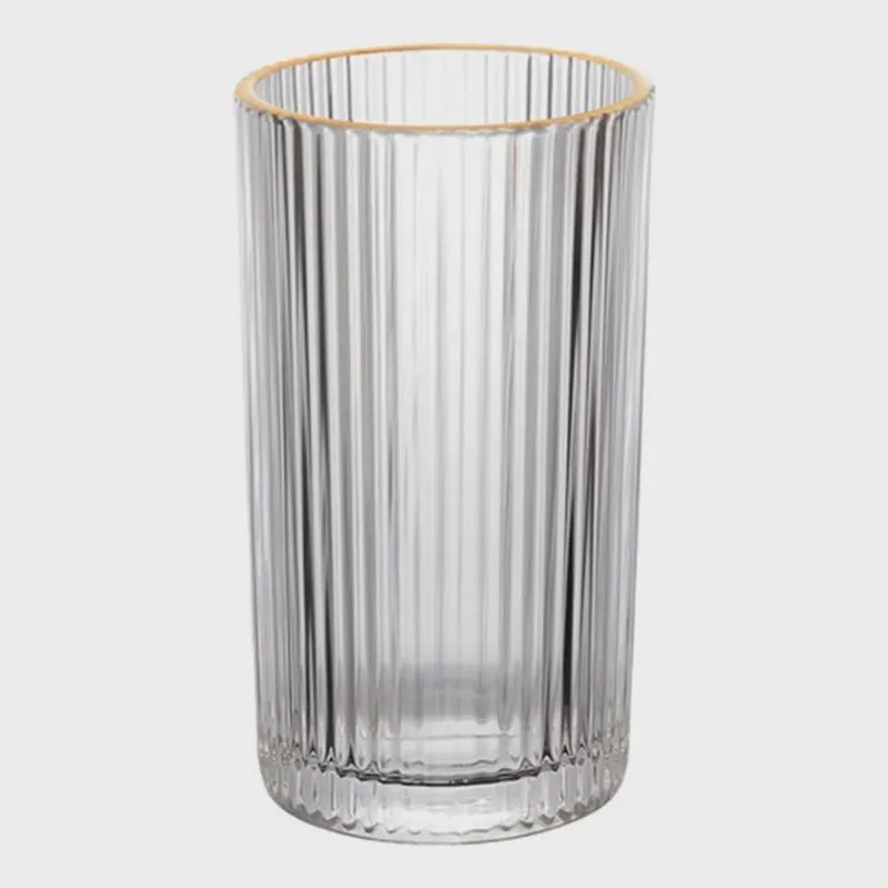 Copo de Vidro Graffiato Fio de Ouro Long Drink 420ml 1 peça - Hauskraft