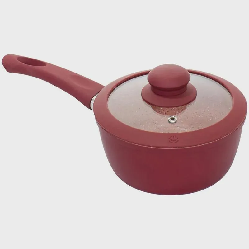 Panela Antiaderente Cerâmica de Indução Viena Vinho Plus 16cm - Casambiente