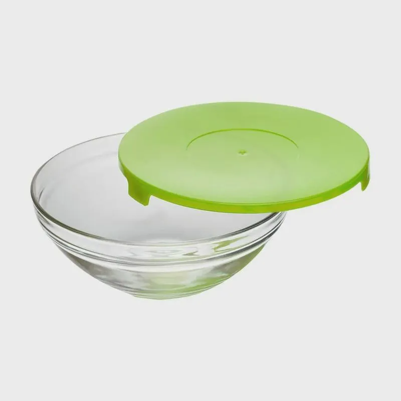 Tigela de Vidro com Tampa Verde 240ml 1 peça - Casambiente