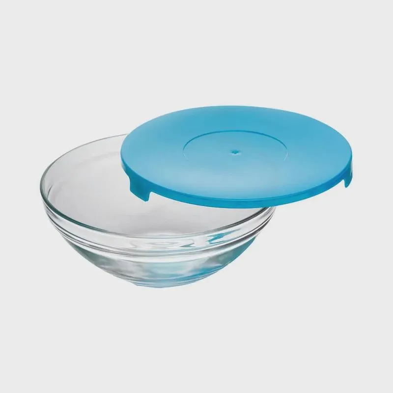 Tigela de Vidro com Tampa Azul 160ml 1 peça - Casambiente