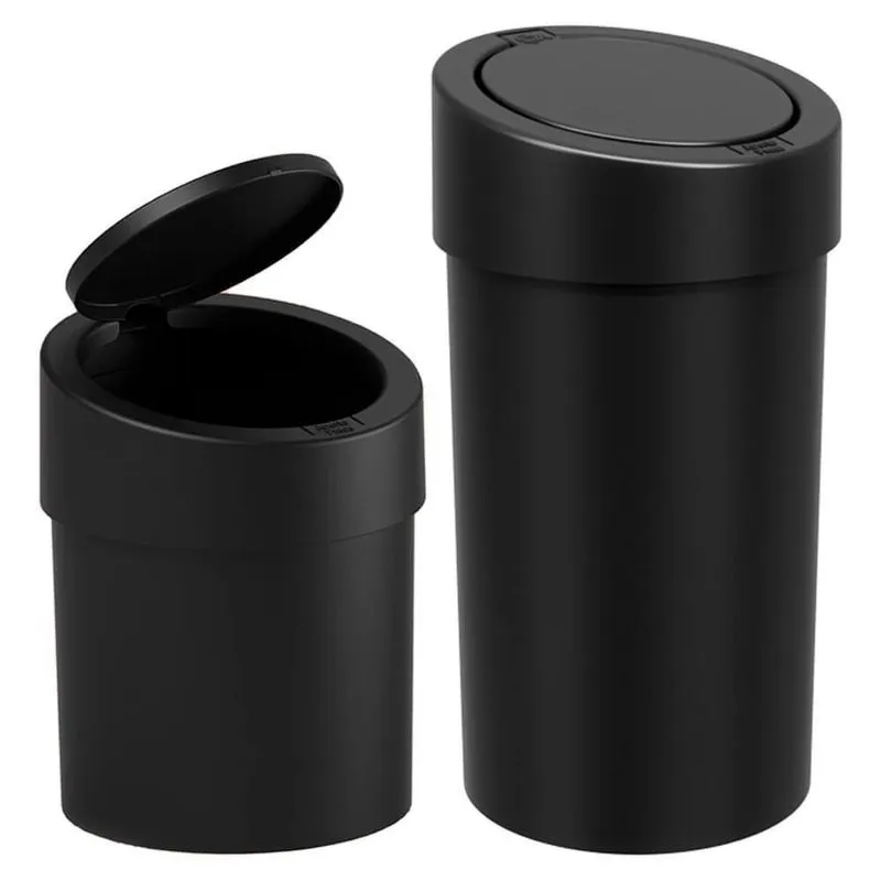 Lixeiras Banheiro E Cozinha Press Preto 5L E 9L 2 Peças Coza