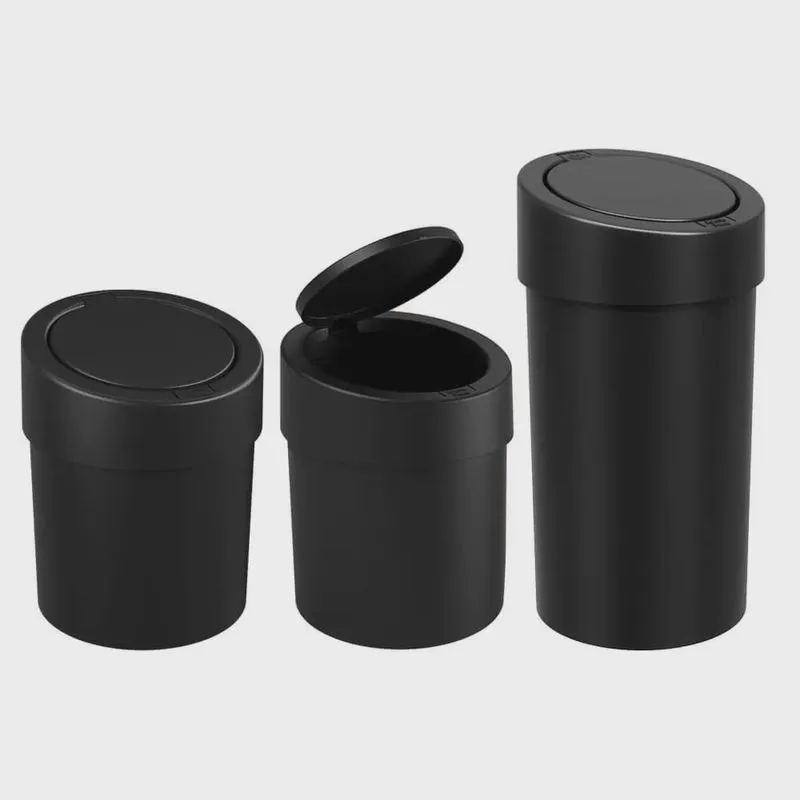 Lixeiras para Banheiro Cozinha e Pia Press Preto 2,5L 5L e 9L 3 peças - Coza