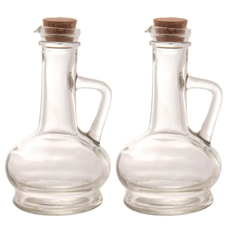 Kit Galheteiros Azeiteiro Vinagreiro Vidro Rolha 230ml 2