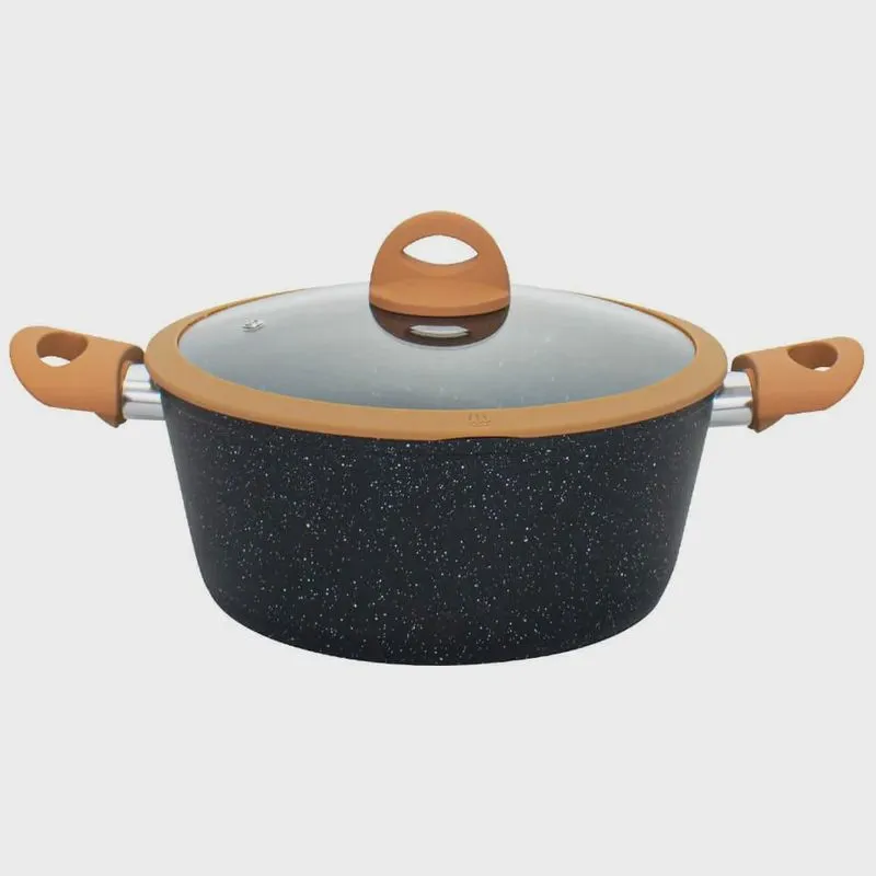 Caçarola Antiaderente Cerâmica de Indução Viena Plus Preto 24cm - Casambiente