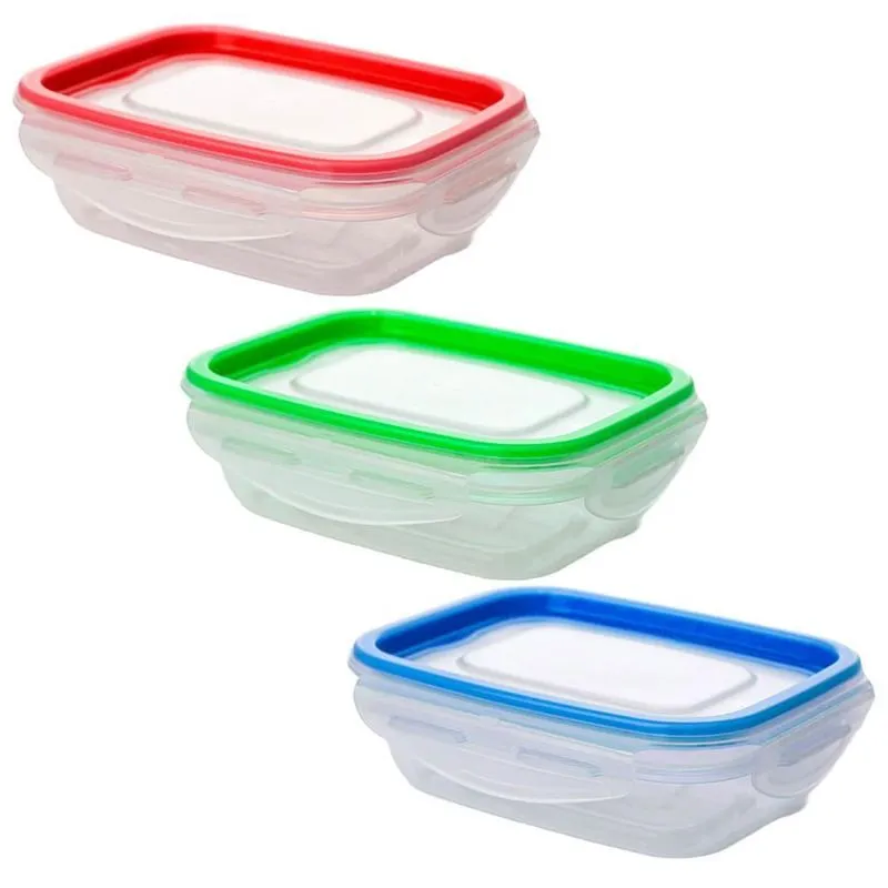 Pote Hermético Plástico Travas Retangular 350ml Tritec 5285