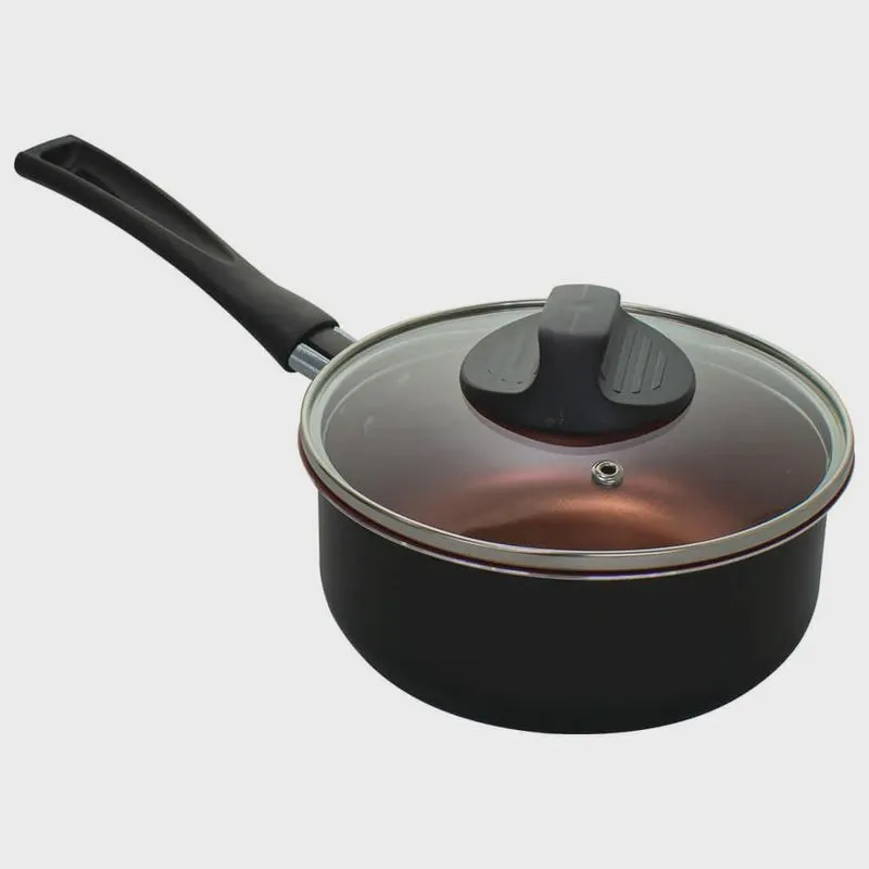 Panela Antiaderente Pro-Flon Topázio Preto 18cm - Brinox