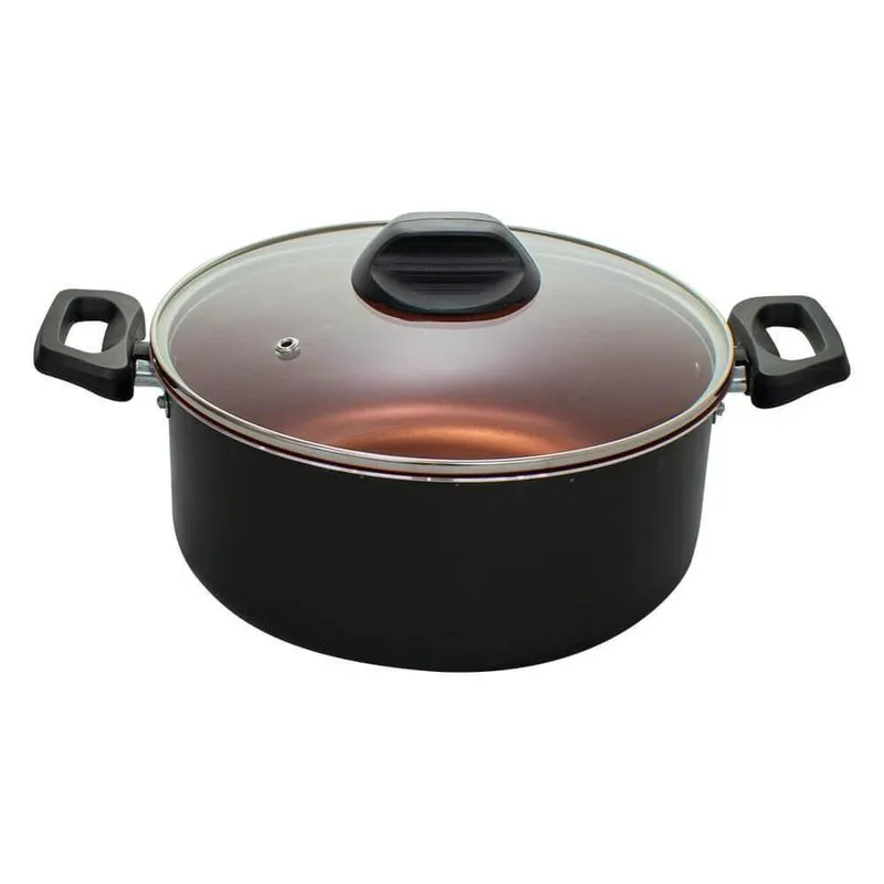 Caçarola Antiaderente Pro-Flon Topázio Preto 20Cm - Brinox