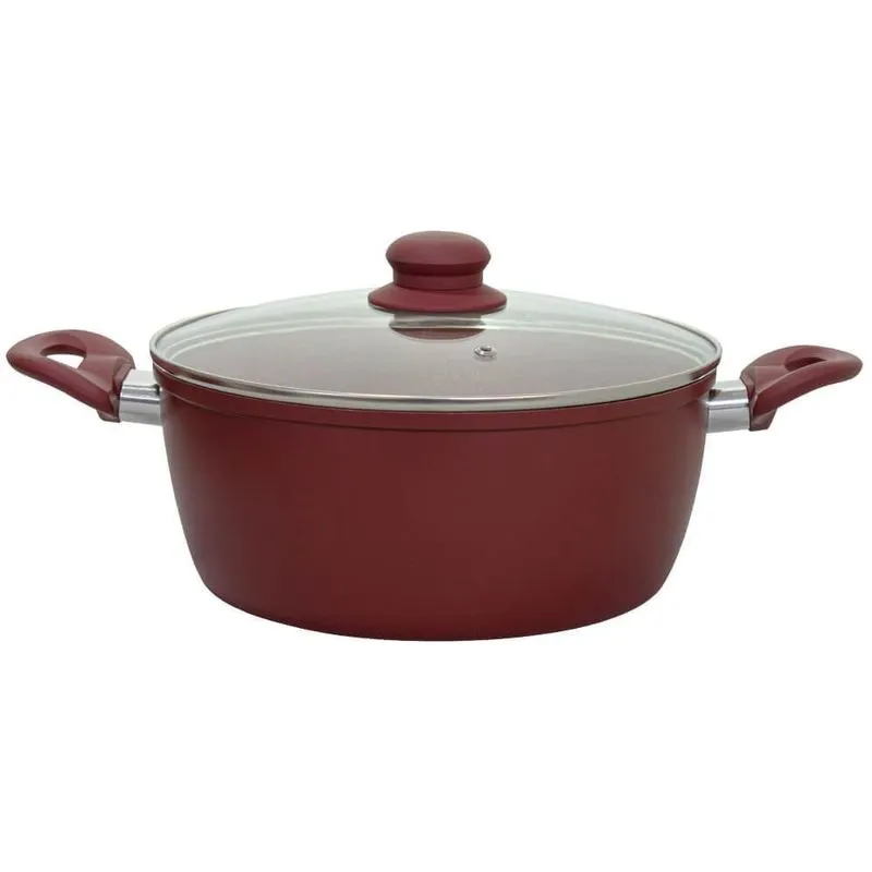 Panela de Indução Antiaderente Cerâmica 24cm Incanto Vinho - Em Casa Tem