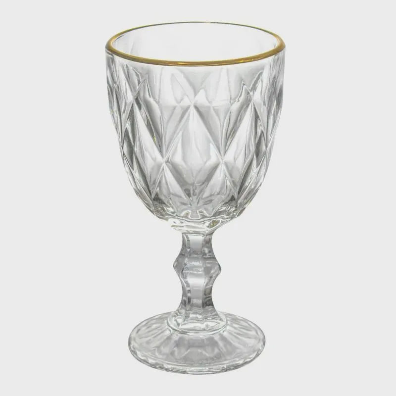 Taça de Vidro Diamond Fio de Ouro 330ml 1 peça - Haus Concept Brinox