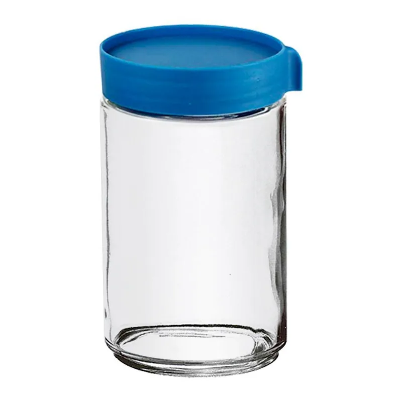 Pote De Vidro Com Tampa Azul 624ml 1 Peça - Casambiente