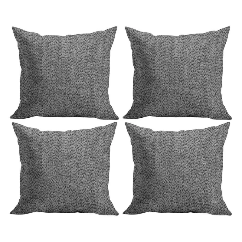 Jogo De Capas De Almofada Em Microfibra 43cm X 43cm Linho Em Relevo 4 Peças - Rio Home Cinza
