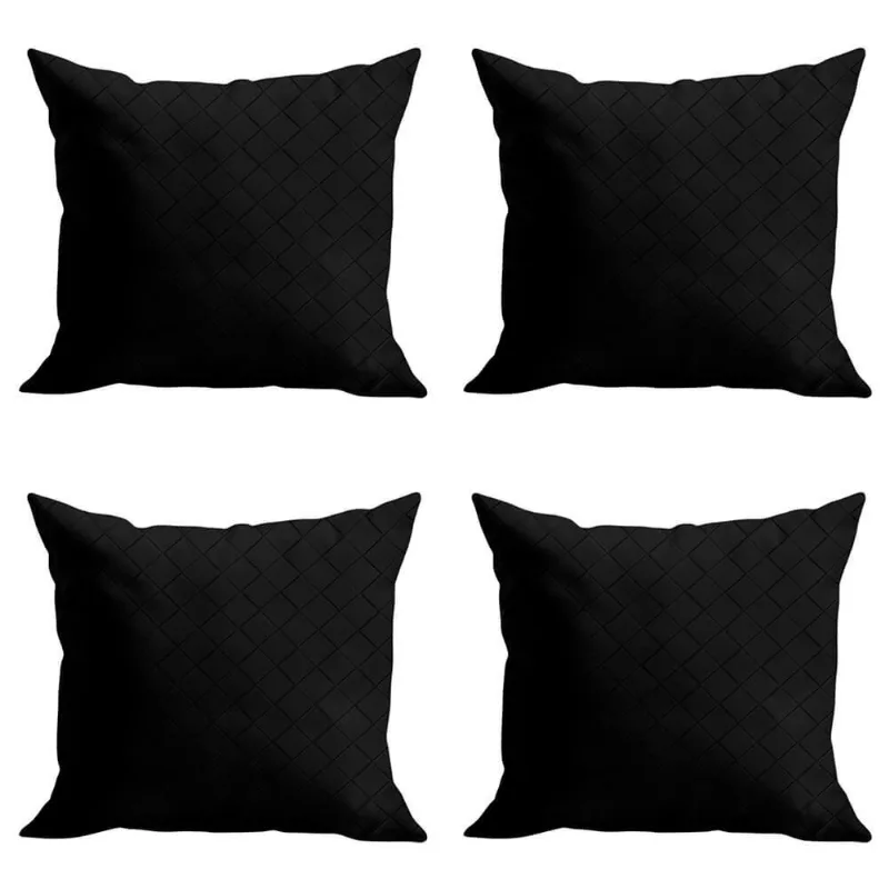 Jogo De Capas De Almofada Courino 43cm X 43cm 4 Peças - Rio Home Preto