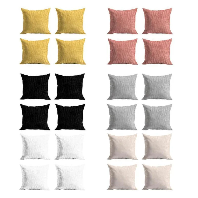 Kit Capas Almofada Em Microfibra Zaha 45Cm X 45Cm 4 Peças