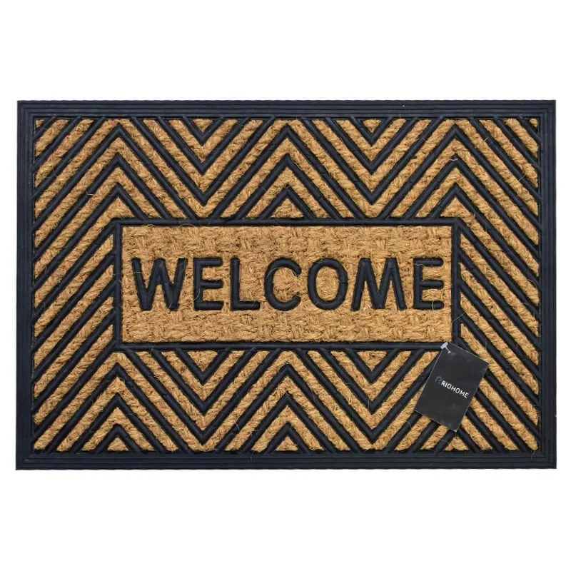 Capacho De Porta Fibra De Coco E Borracha 40x60cm Bem-vindo - Rio Home