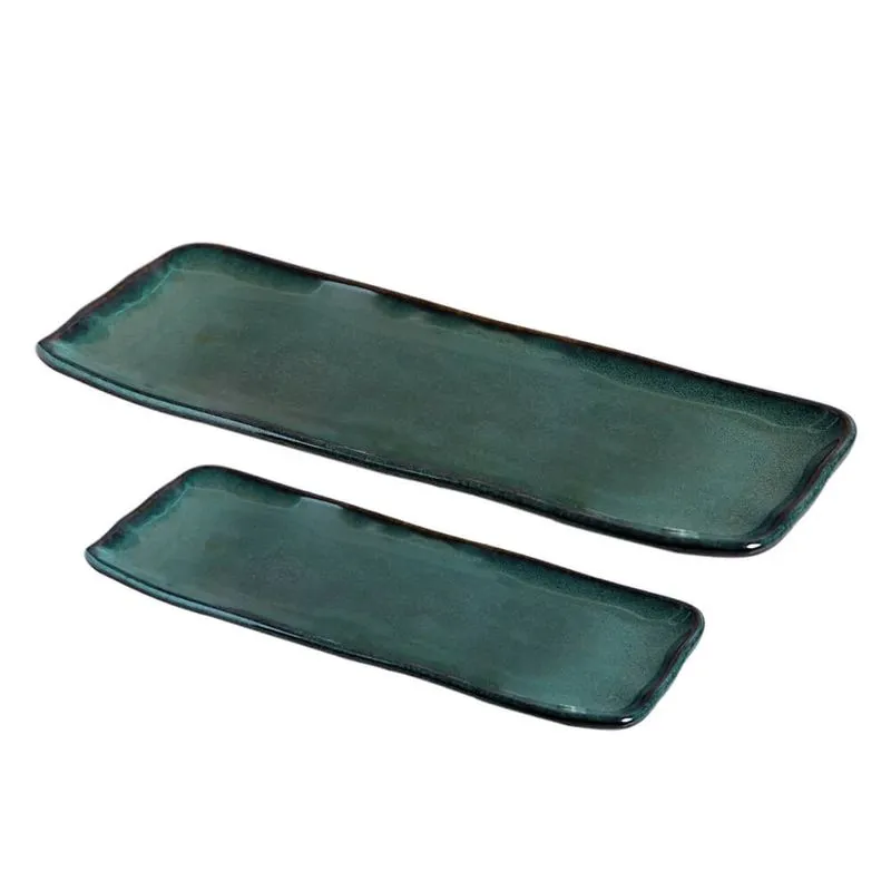 Jogo de Travessas de Cerâmica Stoneware Orgânico Oceano 2 peças - Porto Brasil