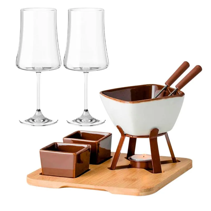 Aparelho De Fondue E Taças De Vinho 460ml Pleasure Bilzen