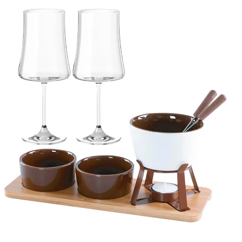 Aparelho De Fondue E Taças De Vinho 460ml Pleasure Lier