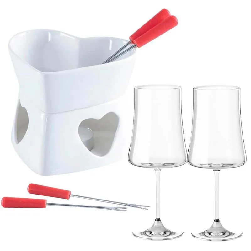 Fondue E Taças De Vinho 560ml Pleasure Herstal Branco