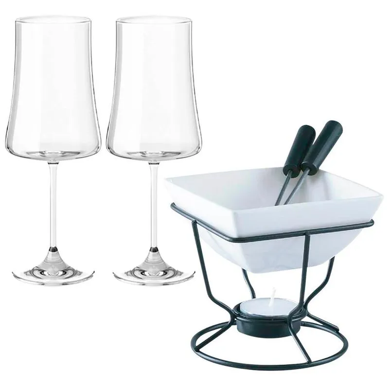 Aparelho De Fondue E Taças De Vinho 560ml Pleasure Bruges