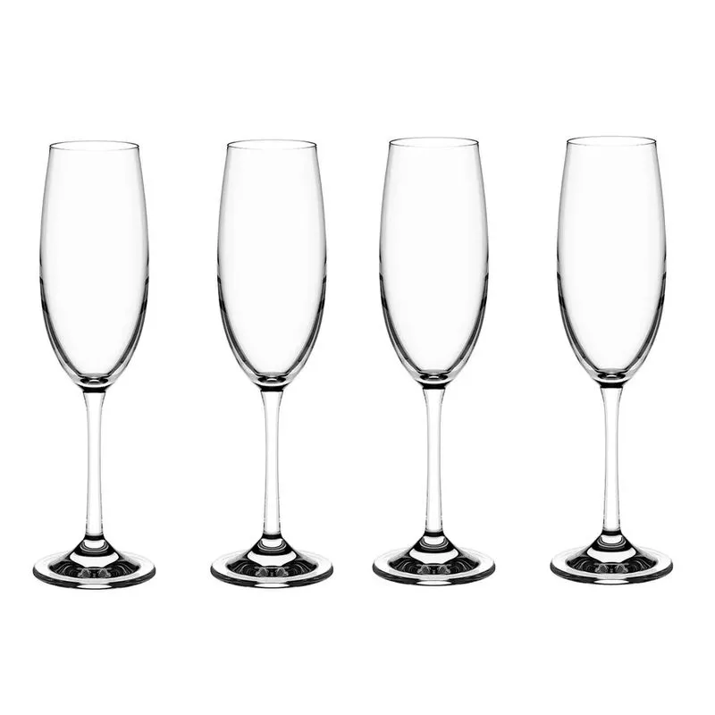 Taças De Champanhe De Cristal Sense 220ml 4 Peças - Haus Concept