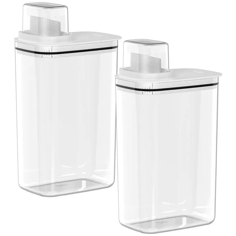Jogo Dispensers Herméticos Com Tampa 2 Peças 2,3l Branco Ou