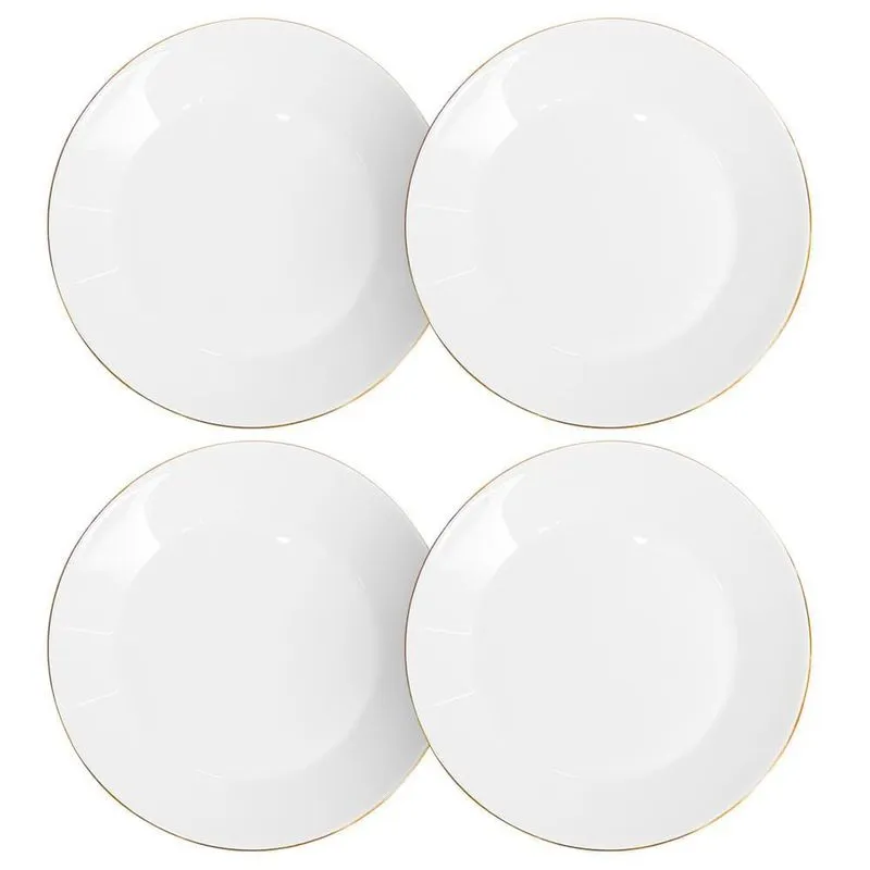Jogo Pratos Sobremesa Catarina Opaline Fio De Ouro 19cm 4pç