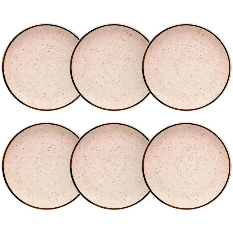 Jogo De Pratos Sobremesa Porcelana Brisa 18cm 6 Peças Oxford